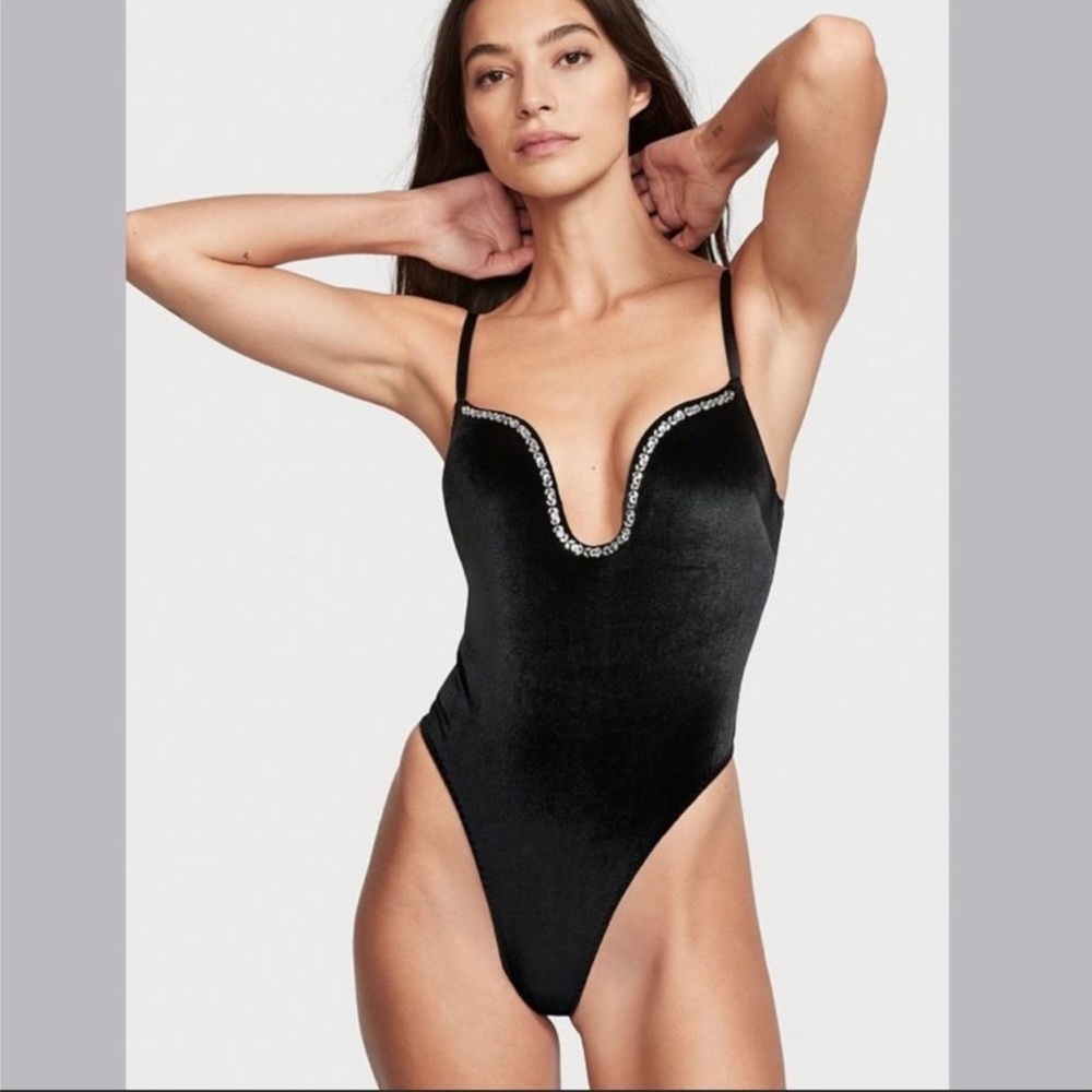 Victoria's Secret Very Sexy U Wire Teddy Black Size L NWT